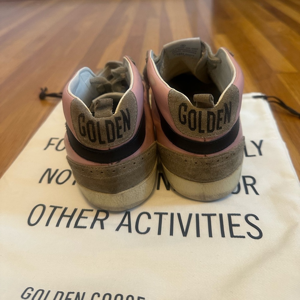 Golden Goose Pink Silver Glitter Mid Star Leather & Suede Sneakers - Picture 9 of 10